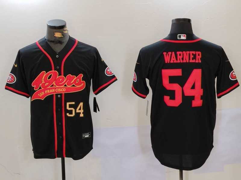 Men's San Francisco 49ers #54 Fred Warner Black With Patch Cool Base Stitched Baseball Jerseys,We sell and wholesale Men's San Francisco 49ers #54 Fred Warner Black With Patch Cool Base Stitched Baseball Jerseys on line form chian!